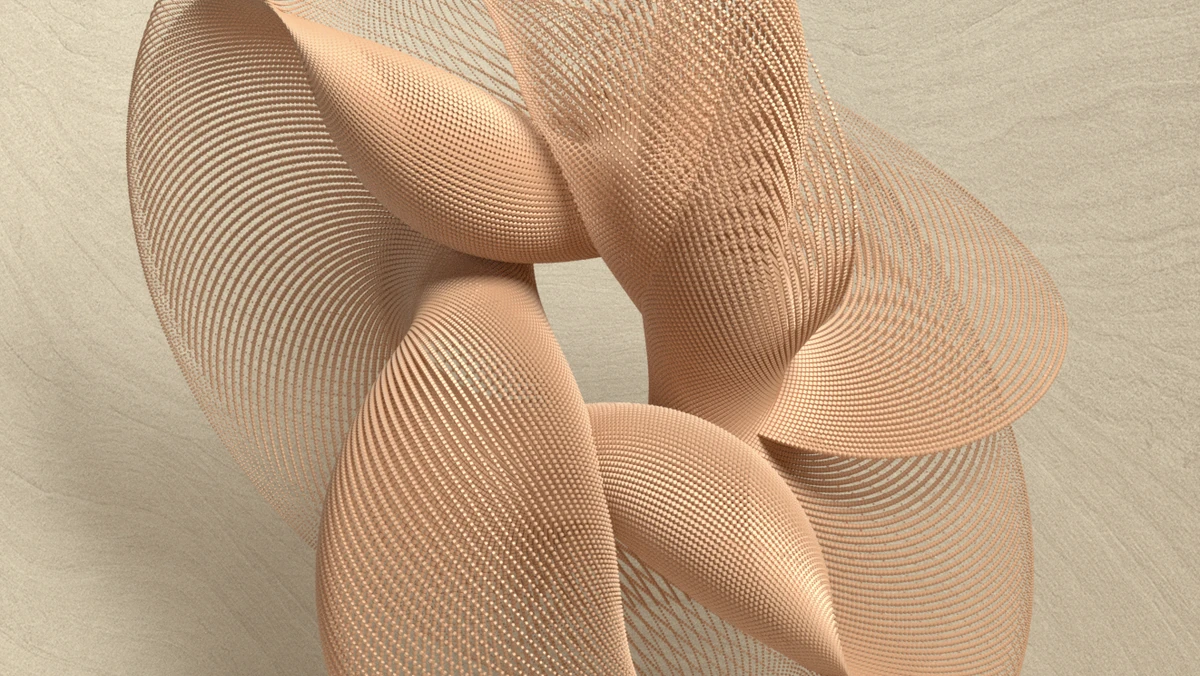 Close-up of the layered curves and fine texture of a Casa Alma digital sculpture.